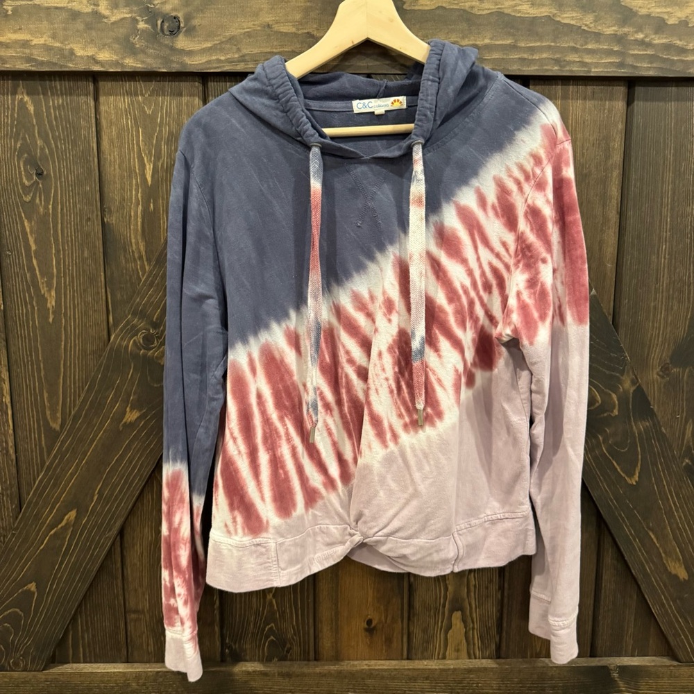 C&C California Tie-Dye Hoodie with twist front